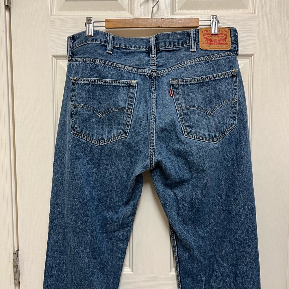 Levi’s 559 Denim Blue Jeans With Distress